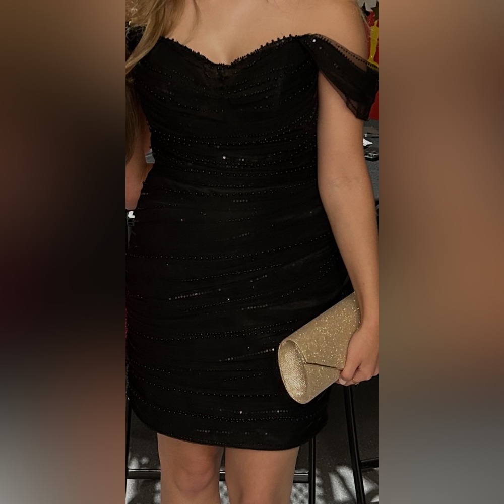Elegant Black Beaded Dress